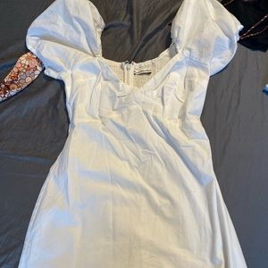 Abercrombie puff sleeve white dress